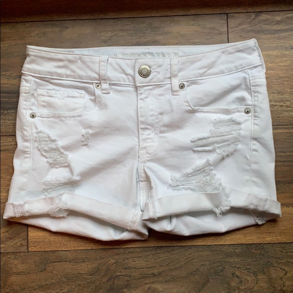American Eagle Super Stretch Ripped Denim Shorts